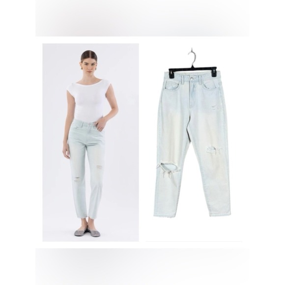 Flying Monkey Denim - Flying‎ Monkey Womens Super High Rise Mom Jeans Size 26 Edgy Distressed Faded